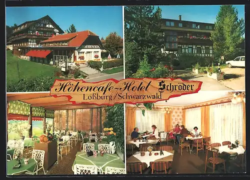 AK Lossburg /Schwarzwald, Höhencafe-Hotel Fam. Schröder, Innenansichten