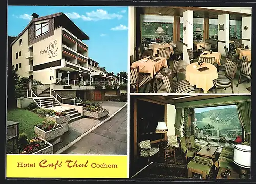 AK Cochem-Obercond, Hotel Cafe Thul, Innenansichten