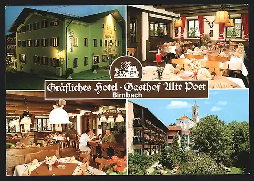 AK Birnbach / Rottal, Hotel-Gasthof Alte Post am Abend, Hofmarkt 23, Innenansichten