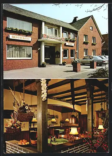 AK Seppenrade, Hotel-Restaurant Schulzenhof, Alter Berg 2, Innen- und Aussenansicht