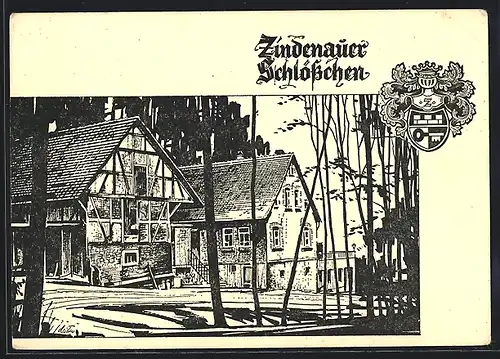 Künstler-AK Fischbachtal-Steinau / Odw., Wald-café Restaurant Zindenauer Schlösschen