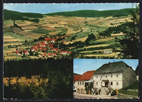 AK Speicherz /Bay. Rhön, Gasthof zum Biber, Ortsansicht