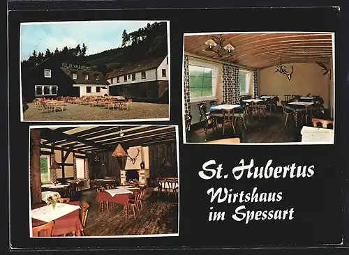 AK Windheim üb. Hafenlohr, Gasthaus St. Hubertus Wirtshaus im Spessart