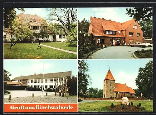 AK Kirchwalsede, Edeka-Markt v. M. Krause, Kirche, Schule