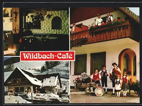 AK Wieden /Schwarzwald, Wildbach-Café im Schnee, Innenansicht