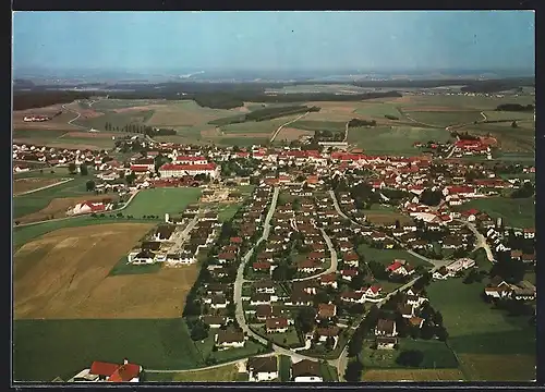 AK Markt Rohr /Ndb., Ortsansicht mit Benediktiner-Abtei und Asamkirche