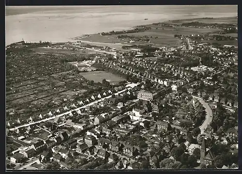 AK Brunsbüttelkoog, Fliegeraufnahme vom Ort
