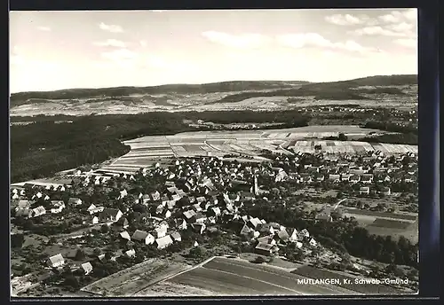 AK Mutlangen /Kr. Schwäb.-Gmünd, Teilansicht mit Kirche