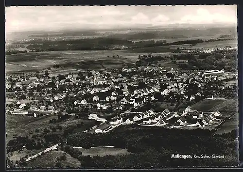 AK Mutlangen /Kr. Schwäb.-Gmünd, Teilansicht mit Kirche