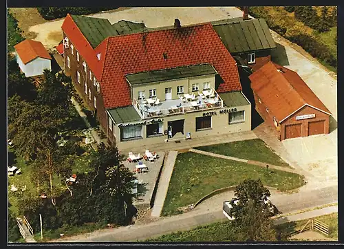 AK Elbinsel Krautsand, Hotel Hans Müller, Drochtersen 4, Fliegeraufnahme