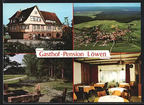 AK Wildberg-Schönbronn, Gasthof-Pension Löwen, Gesamtansicht vom Flugzeug aus
