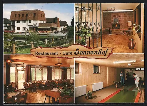 AK Bad Teinach-Zavelstein, Restaurant-Cafè Sonnenhof in vier Ansichten