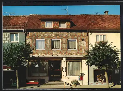 AK Bad Wurzach / Allgäu, Gasthof Metzgerei zum Ochsen in der Herrenstrasse 3
