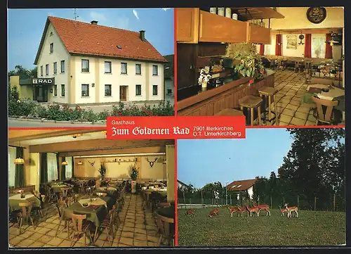 AK Unterkirchberg / Illertissen, Gasthaus Zum goldenen Rad, Innenansichten