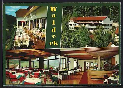AK Wüstenrot-Neulautern, Cafe-Restaurant-Waldeck Pension am Waldesrand E. u. W. Wagner, Innenansichten