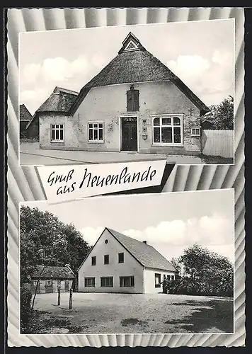 AK Neuenlande, Gasthof u. Gemischtwarenhandlung, Inh. Meyer, Strassenpartie