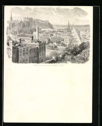 Künstler-AK Edinburgh, Panorama from Calton Hill