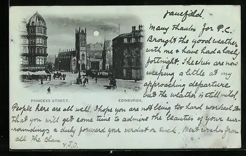 Mondschein-AK Edinburgh, Princess Street