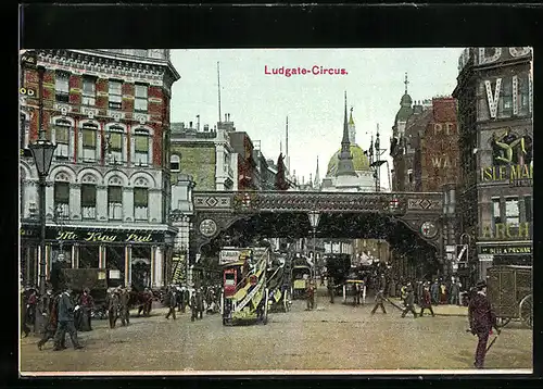 AK London, Ludgate-Circus, the King Ludd Inn