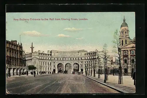 AK London, New Archway Entrance to the Mall from Charing Cross