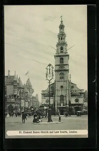 AK London, St. Clement Danes Church and Law Courts