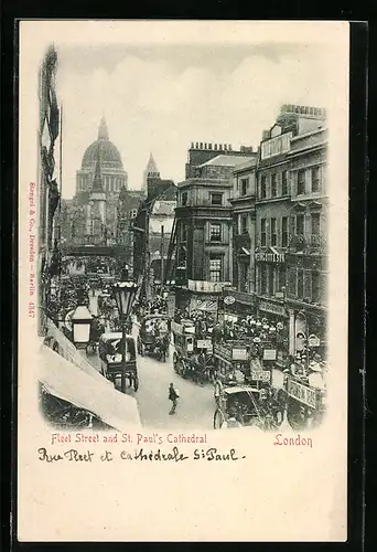 AK London, Fleet Street and St. Paul`s Cathedral