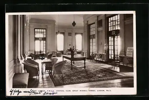 AK London, Y. W. C. A. Central Club, Great Russell Street, The Lounge