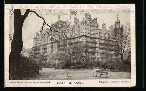 AK London, Blick auf Hotel Russell