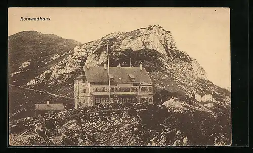 AK Rotwandhaus im Herbst, Berghütte