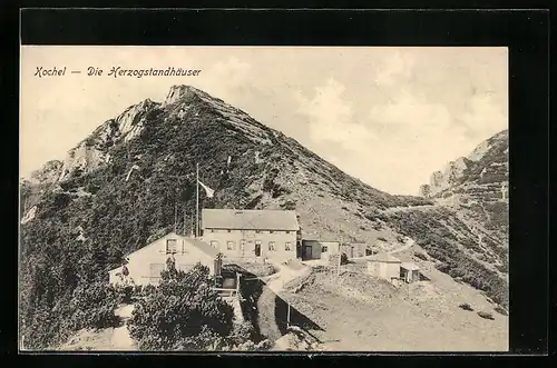 AK Herzogstandhäuser, Berghütten am Kochel