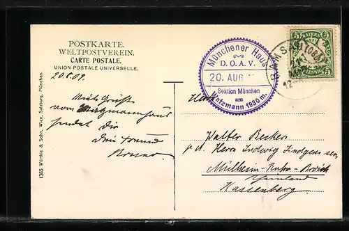 AK Münchnerhaus, Berghütte am Watzmann