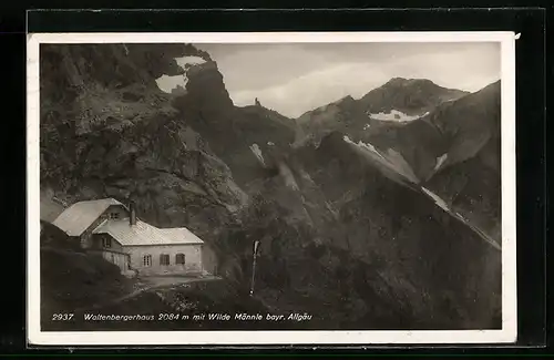 AK Waltenbergerhaus, Berghütte mit Wilde Männle im bayrischen Allgäu