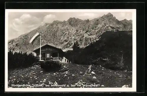 AK Hochlandhütte, Berghütte bei Mittenwald a. Isar mit Wörner