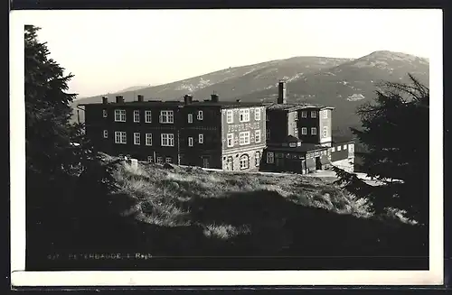 AK Peterbaude, Blick mit Bergen