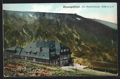 AK Hampelbaude im Riesengebirge, Blick von oben