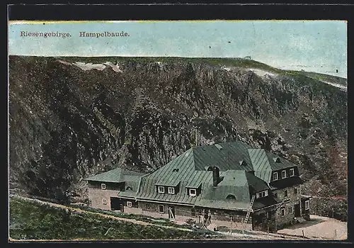 AK Hampelbaude im Riesengebirge, Blick vom Berg