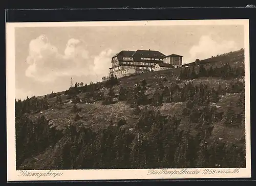 AK Hampelbaude, Blick auf die Baude im Riesengebirge