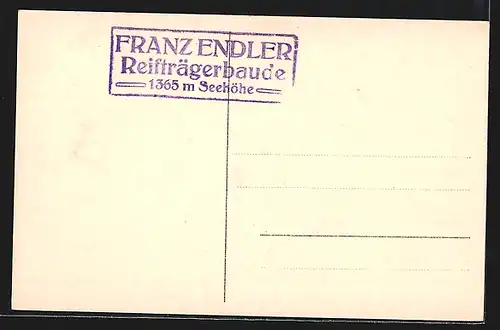 AK Reifträgerbaude im Riesengebirge, Bes. Franz Endler