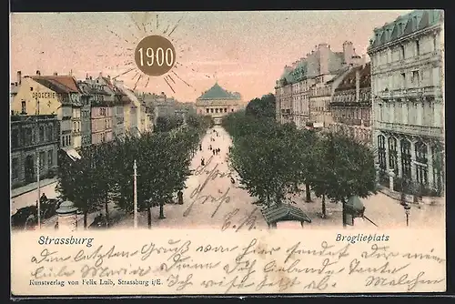 AK Strassburg, Strassenpartie am Broglieplatz