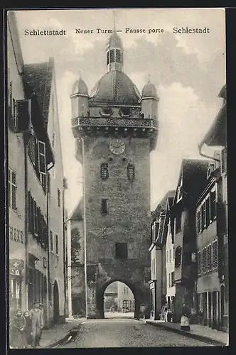 AK Schlettstadt, Rittergasse mit Ritterturm