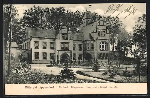 AK Lippersdorf / Erzgeb., Rittergut mit Anlagen