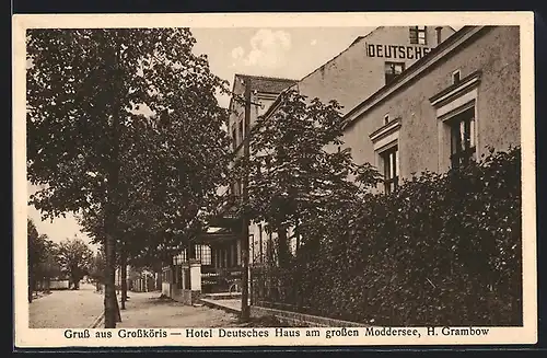 AK Grossköris, Hotel Deutsches Haus am grossen Moddersee, Bes. H. Grambow