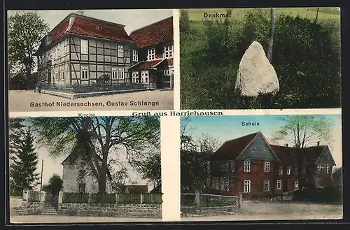 AK Harriehausen, Gasthof Niedersachsen, Kirche, Schule