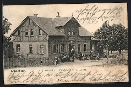 AK Sonneberg / Thür., Restaurant zum Schönberg von B. Löffer