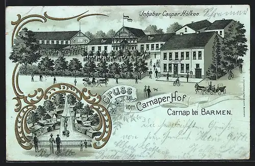 Lithographie Carnap, Gasthaus Carnaper Hof, Inh. Caspar Hölken
