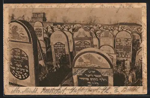 AK Brest-Litowsk, Grabsteine auf dem jüdischen Friedhof