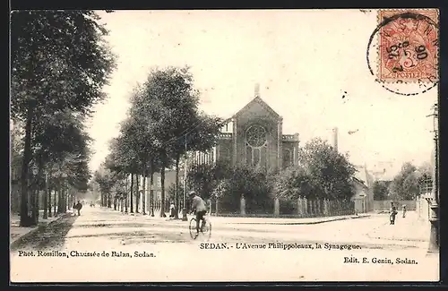 AK Sedan, L`Avenue Philippoleaux mit Synagoge