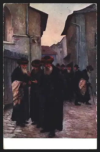 Künstler-AK Jüdische alte Männer