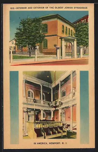 AK Newport, RI, Interior and Exterior of the oldest jewish Synagogue