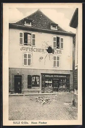 AK Sulz o. Els., Zerbombtes Haus Fischer